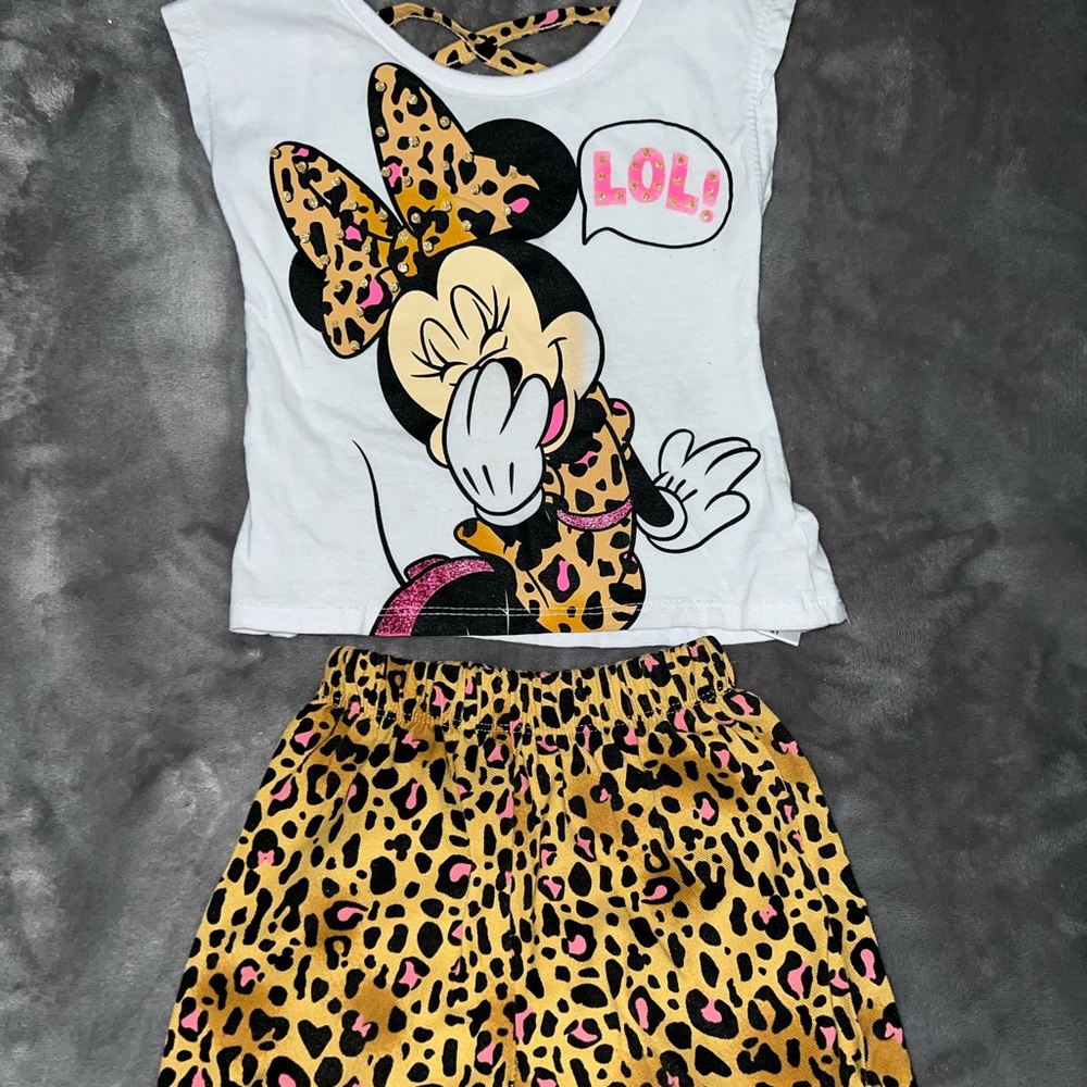 Minnie Mouse Cheetah Print 2T